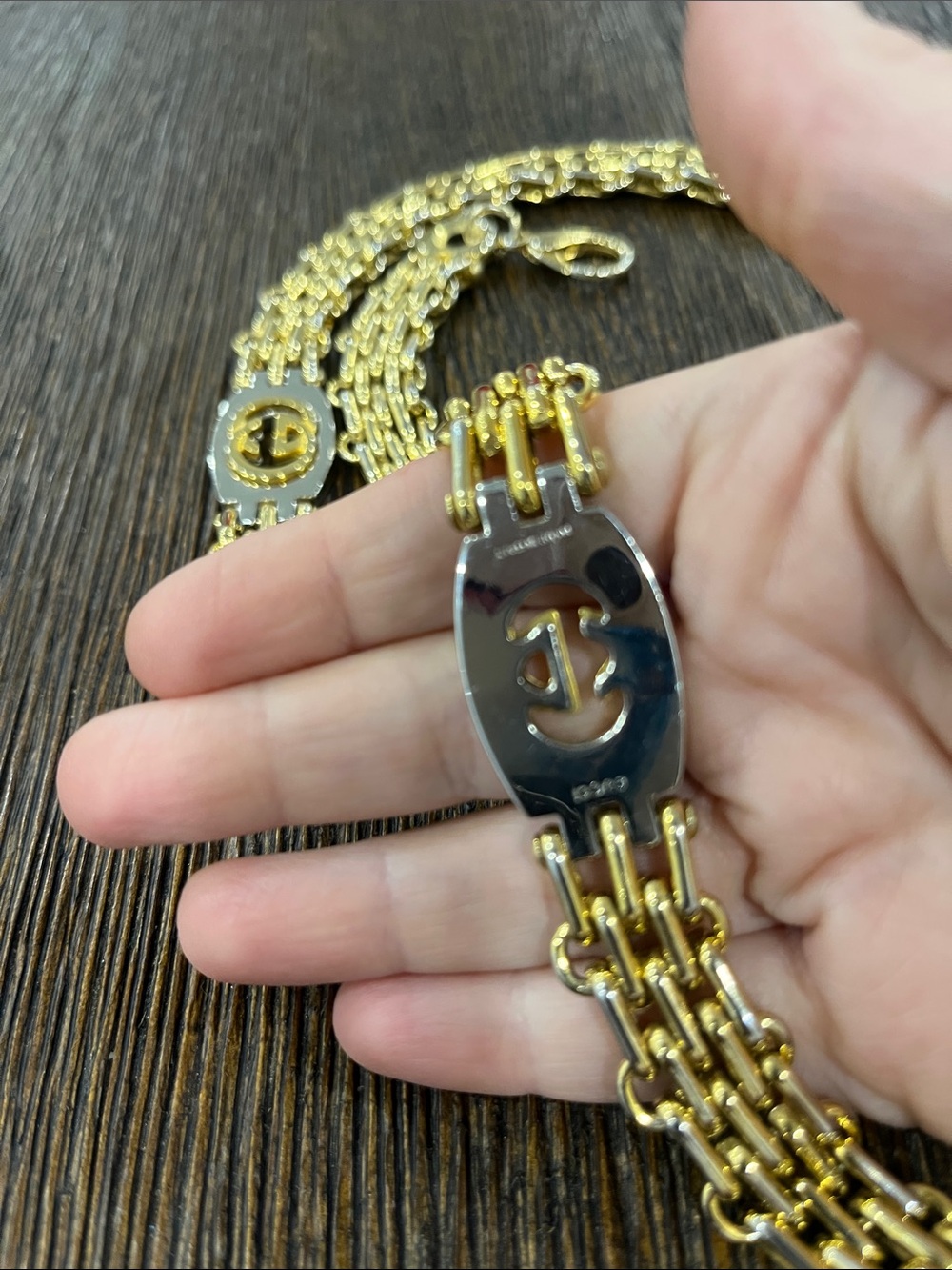 Gucci two tone gold and silver chain belt - Picture 4 of 7